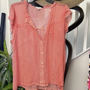 Dylan Red Geometric Blouse
